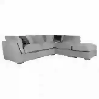 Stylish Fabric Right Hand Corner Sofa with Stool